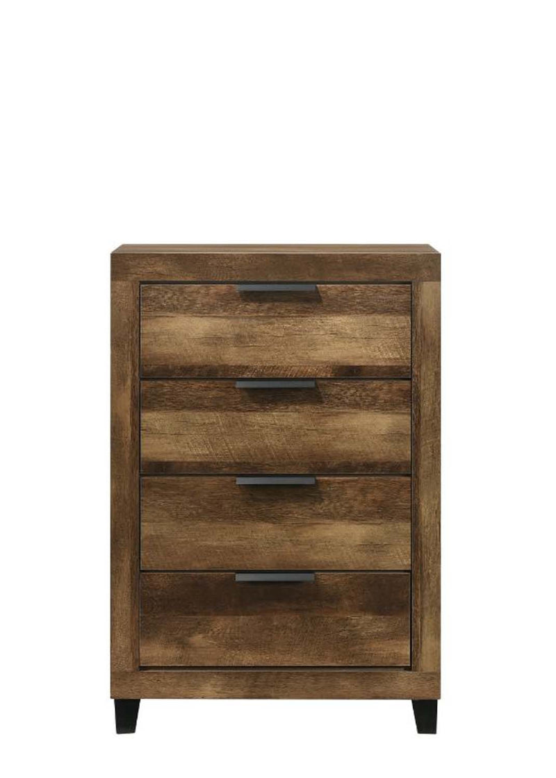 Morales 4 Storage Drawers Chest, Rustic Oak Finish Acme