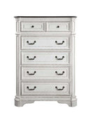 Florian 6 Storage Drawers Chest, Antique White & Oak Finish Acme