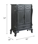 House Delphine 3 Storage Drawers Chest, Charcoal Finish Acme