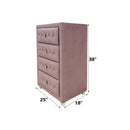 Reggie 4 Storage Drawers Chest, Pink Fabric Acme