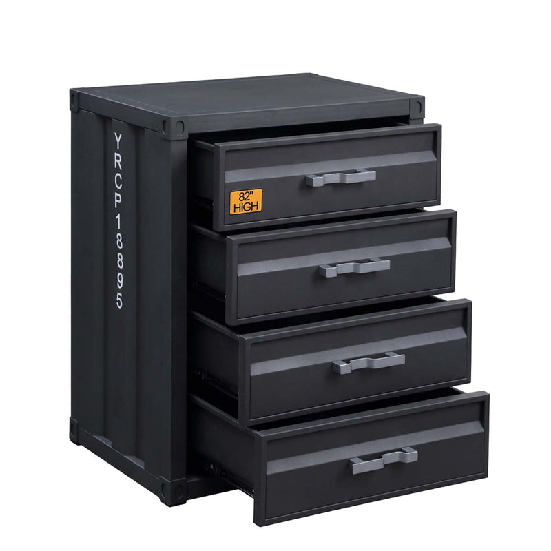 Cargo w/4 Drawers 4 Storage Drawers Chest, Gunmetal Finish Acme