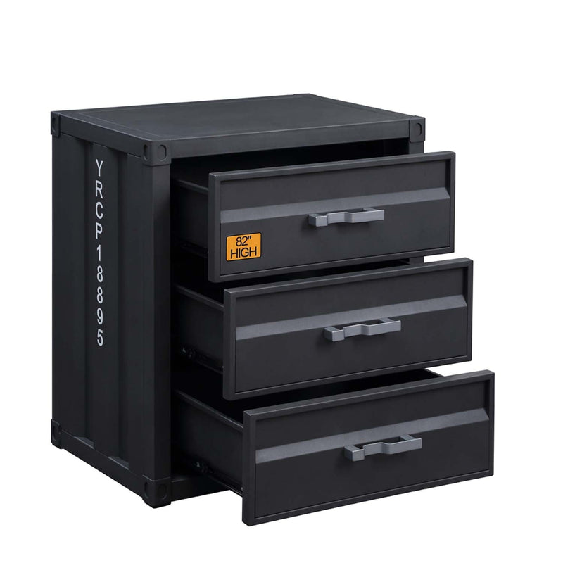 Cargo w/3 Drawers 3 Storage Drawers Chest, Gunmetal Finish Acme