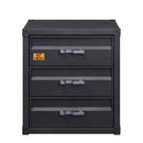 Cargo w/3 Drawers 3 Storage Drawers Chest, Gunmetal Finish Acme