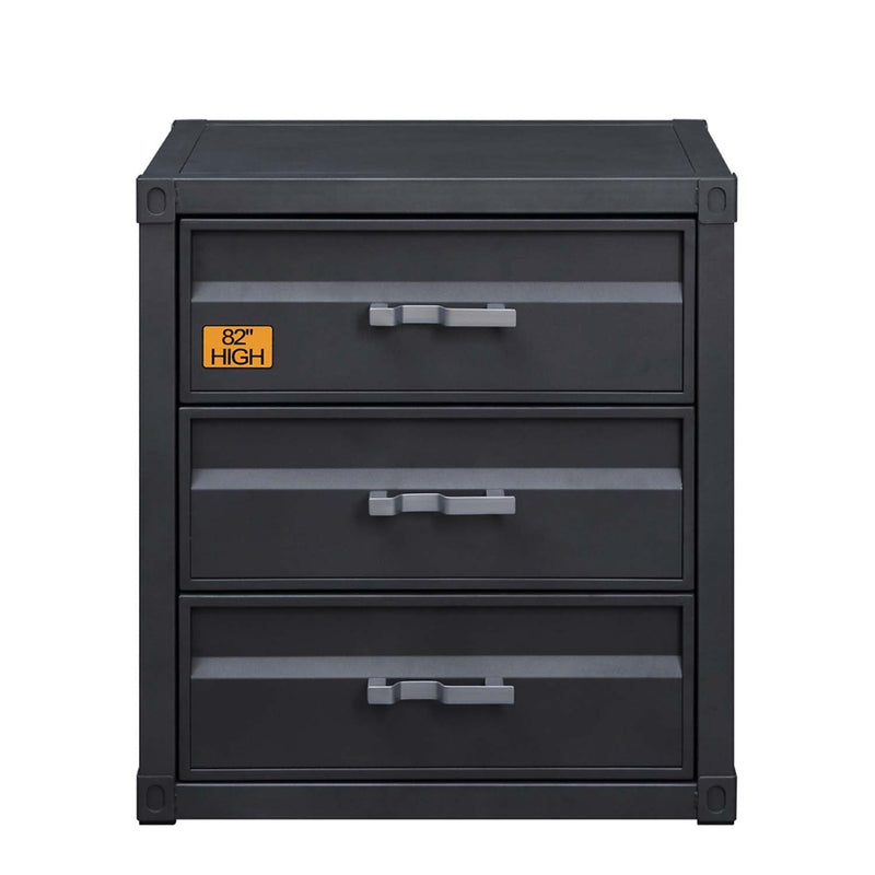 Cargo w/3 Drawers 3 Storage Drawers Chest, Gunmetal Finish Acme