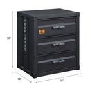 Cargo w/3 Drawers 3 Storage Drawers Chest, Gunmetal Finish Acme