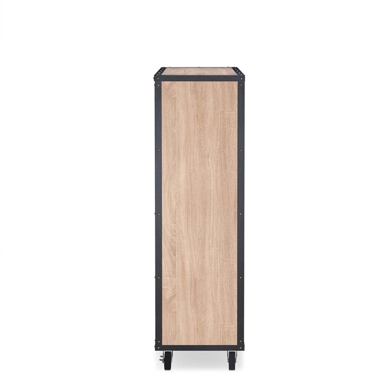 Bemis 5 Storage Drawers Chest, Weathered Light Oak Finish Acme
