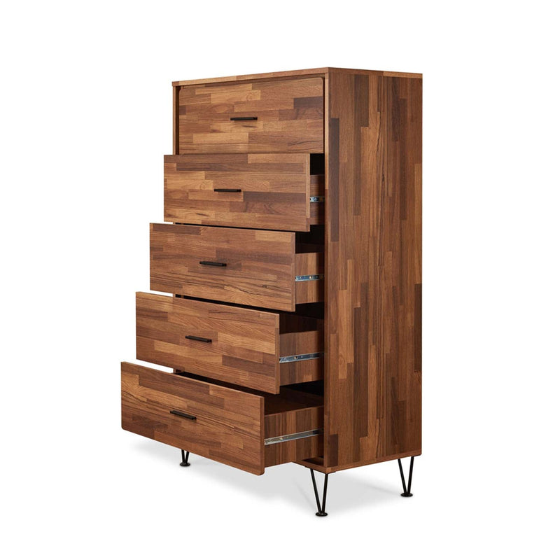 Deoss 5 Storage Drawers Chest, Walnut Finish Acme