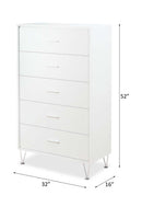 Deoss 5 Storage Drawers Chest, White Finish Acme