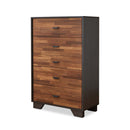 Eloy 5 Storage Drawers Chest, Walnut & Espresso Finish Acme