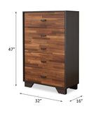Eloy 5 Storage Drawers Chest, Walnut & Espresso Finish Acme