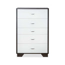 Eloy 5 Storage Drawers Chest, White & Espresso Finish Acme