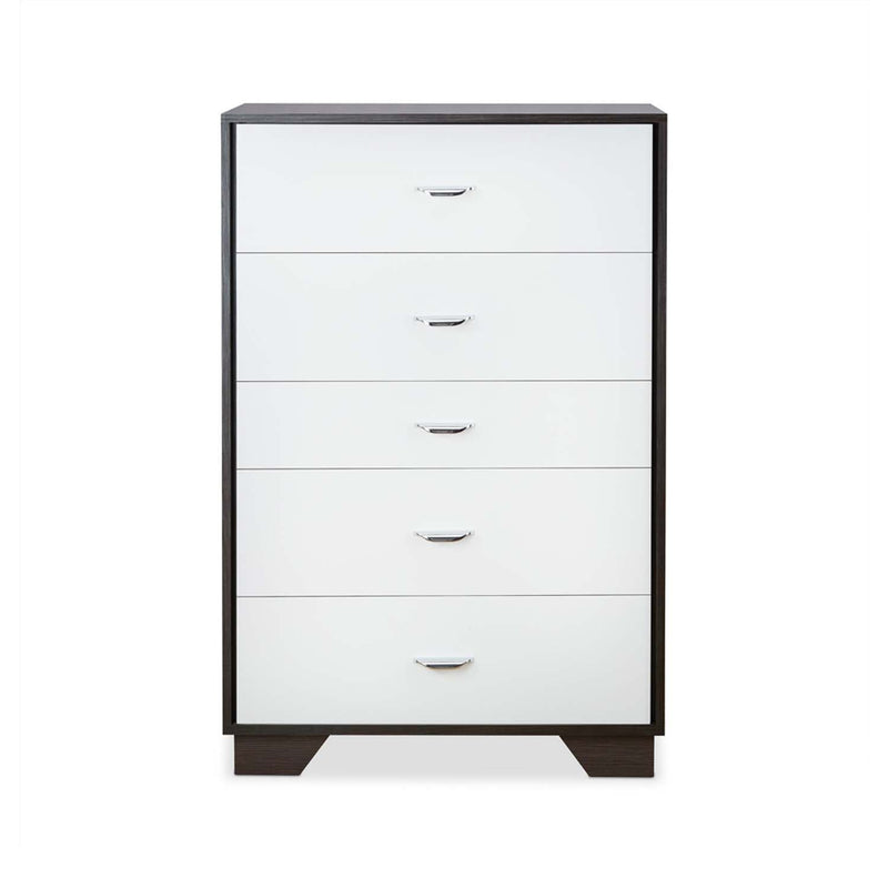 Eloy 5 Storage Drawers Chest, White & Espresso Finish Acme