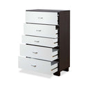 Eloy 5 Storage Drawers Chest, White & Espresso Finish Acme