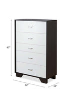 Eloy 5 Storage Drawers Chest, White & Espresso Finish Acme