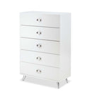 Elms 5 Storage Drawers Chest, White Finish Acme