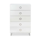 Elms 5 Storage Drawers Chest, White Finish Acme