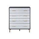 Myles 4 Storage Drawers Chest, Black, Silver & Gold Finish Acme