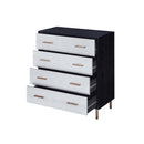 Myles 4 Storage Drawers Chest, Black, Silver & Gold Finish Acme