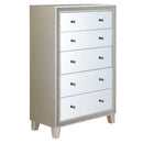 Sliverfluff 5 Storage Drawers Chest, Mirrored & Champagne Finish Acme