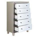 Sliverfluff 5 Storage Drawers Chest, Mirrored & Champagne Finish Acme