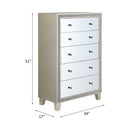 Sliverfluff 5 Storage Drawers Chest, Mirrored & Champagne Finish Acme