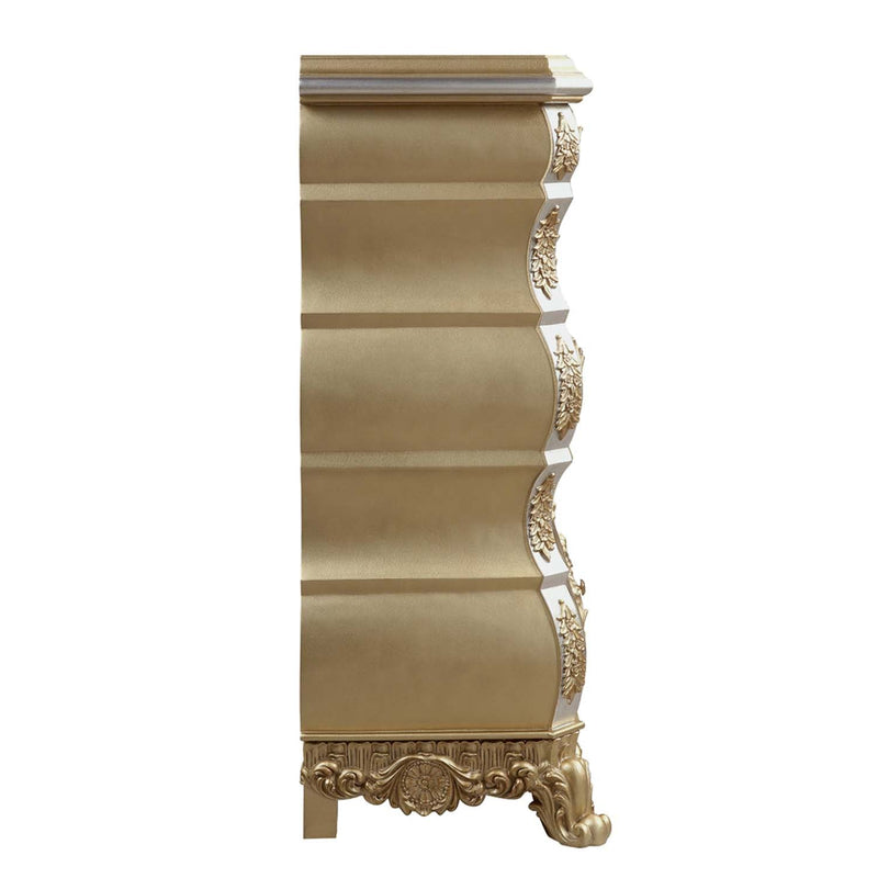 Seville 5 Storage Drawers Chest, Gold Finish Acme
