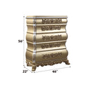 Seville 5 Storage Drawers Chest, Gold Finish Acme