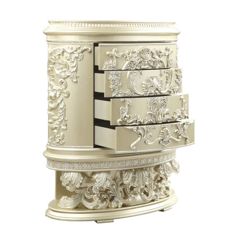 Vatican 4 Storage Drawers Chest, Champagne Silver Finish Acme