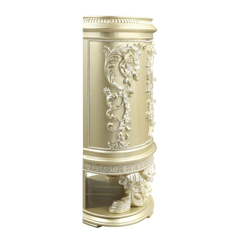 Vatican 4 Storage Drawers Chest, Champagne Silver Finish Acme