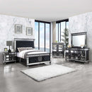 Varian II 6 Storage Drawers Chest, Mirrored, Black & Sliver Finish Acme