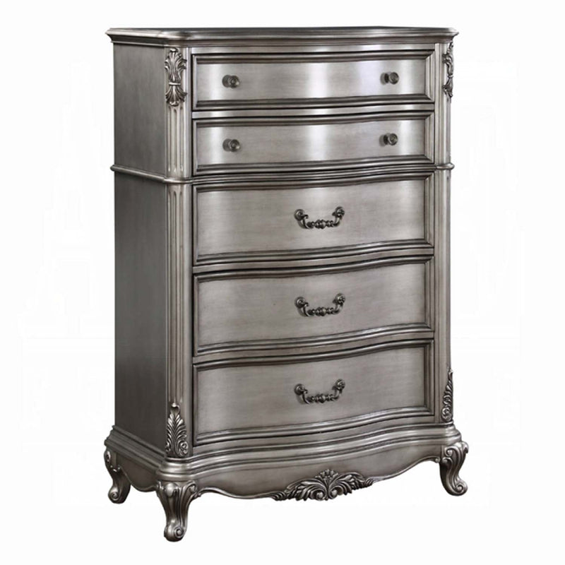 Ariadne 5 Storage Drawers Chest, Antique Platinum Finish Acme