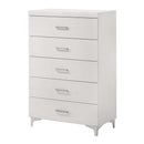 Casilda 5 Storage Drawers Chest, White Finish Acme
