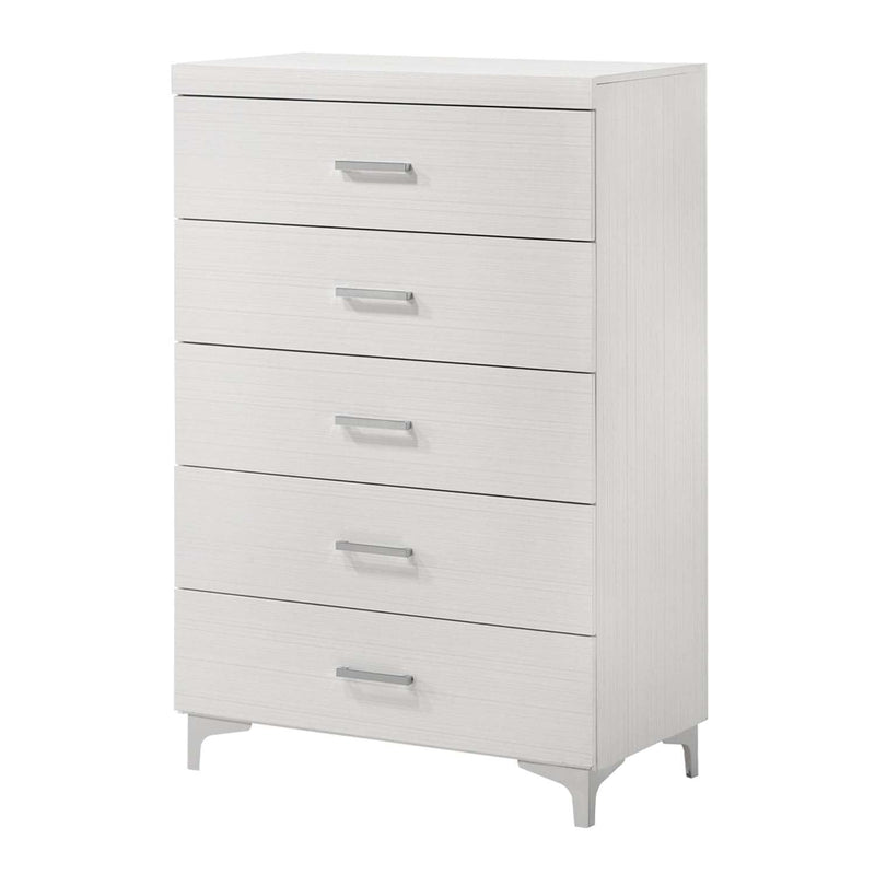 Casilda 5 Storage Drawers Chest, White Finish Acme