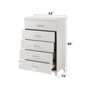 Casilda 5 Storage Drawers Chest, White Finish Acme