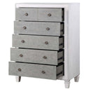 Katia 6 Storage Drawers Chest, Rustic Gray & Weathered White Finish Acme
