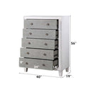Katia 6 Storage Drawers Chest, Rustic Gray & Weathered White Finish Acme