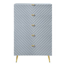 Gaines 5 Storage Drawers Chest, Gray High Gloss Finish Acme