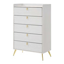 Zeena 5 Storage Drawers Chest, White Finish Acme