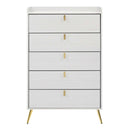 Zeena 5 Storage Drawers Chest, White Finish Acme