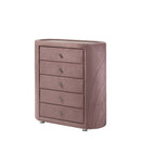 Salonia 5 Storage Drawers Chest, Pink Velvet Acme