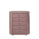 Salonia 5 Storage Drawers Chest, Pink Velvet Acme