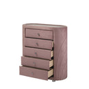 Salonia 5 Storage Drawers Chest, Pink Velvet Acme