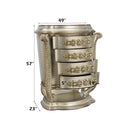 Danae 4 Storage Drawers & 1 Open Shelf Chest, Champagne & Gold Finish Acme