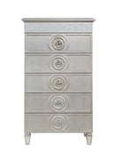 Varian 5 Storage Drawers Chest, Silver & Mirrored Finish Acme