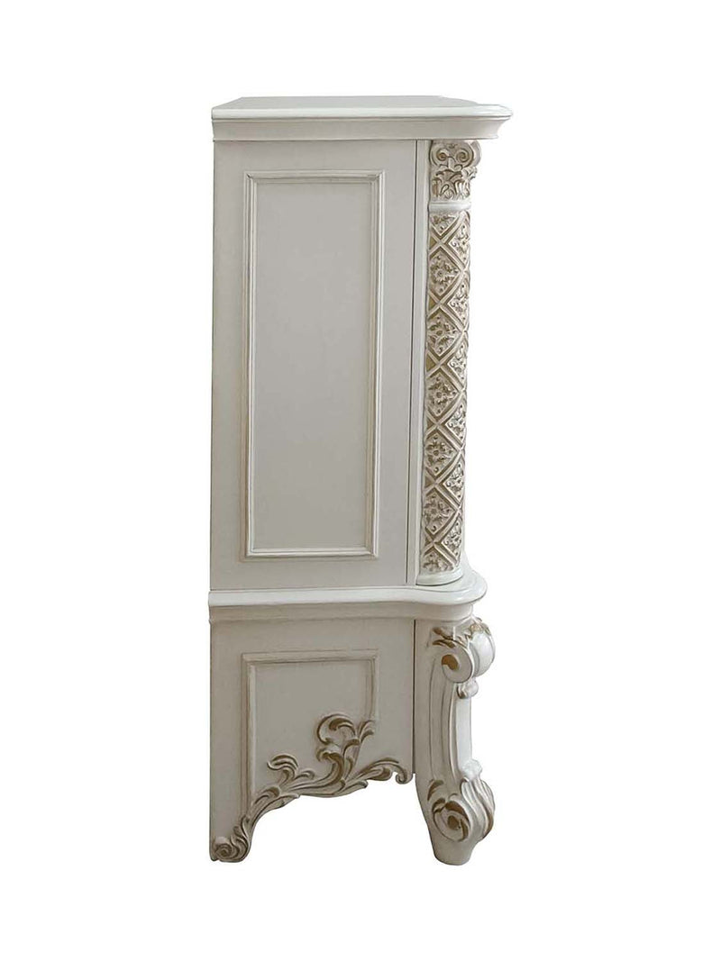 Vendome 3 Storage Drawers and 2 Doors Chest, Antique Pearl Finish Acme