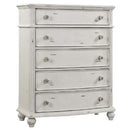 Jaqueline 5 Storage Drawers Chest, Antique White Finish Acme