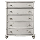 Jaqueline 5 Storage Drawers Chest, Antique White Finish Acme
