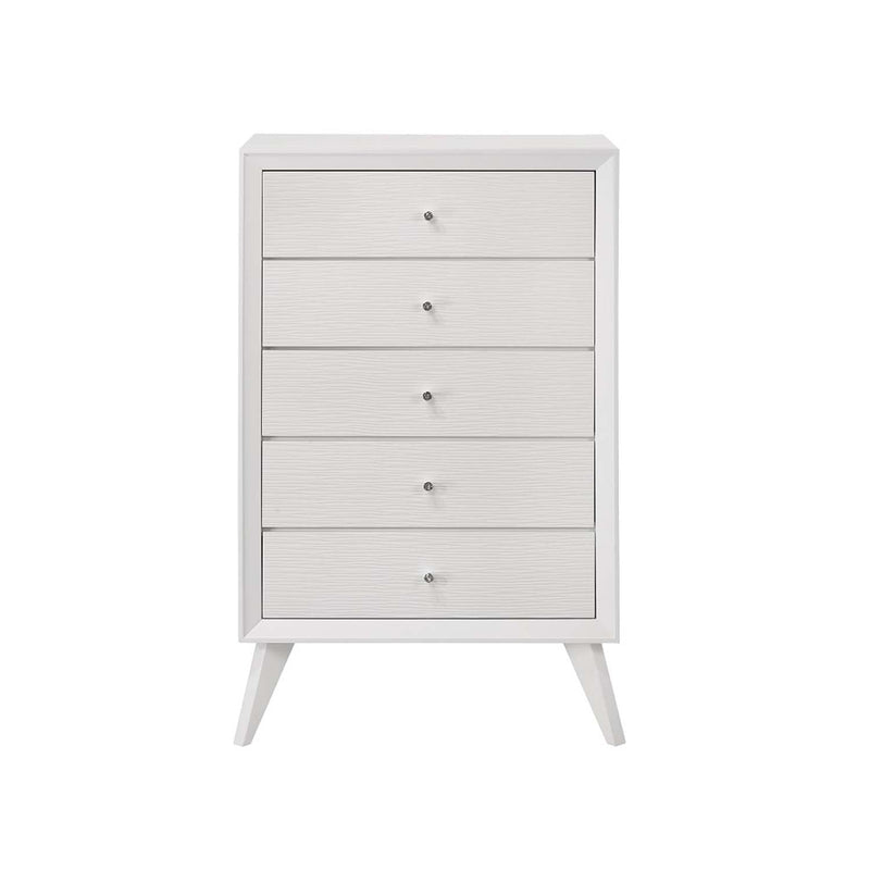 Cerys 5 Storage Drawers Chest, White Finish Acme