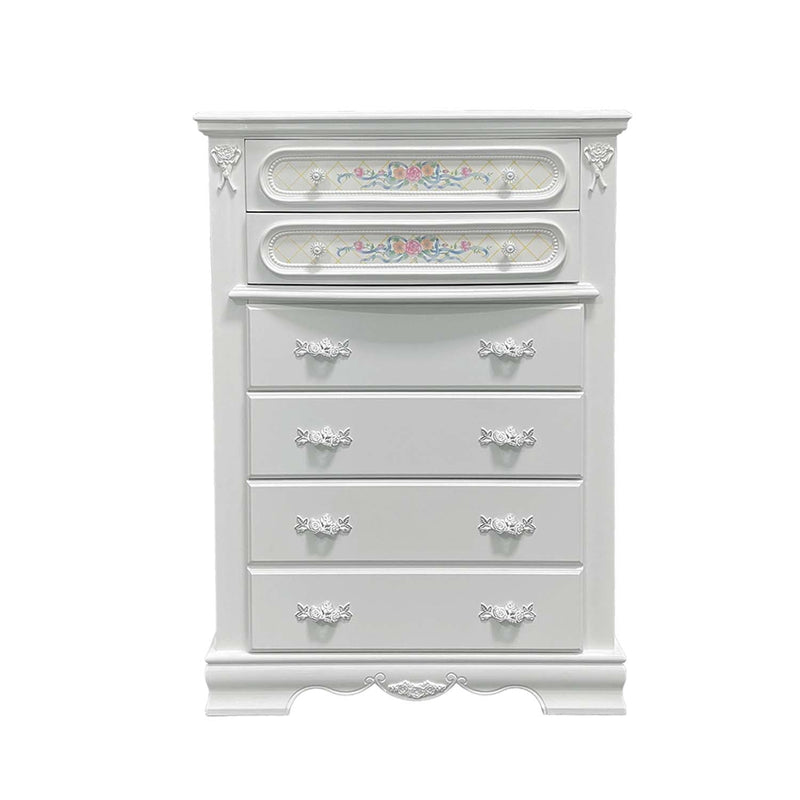 Flora 5 Storage Drawers Chest, White Finish Acme