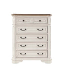 Florian 5 Storage Drawers Chest, Antique White Finish Acme